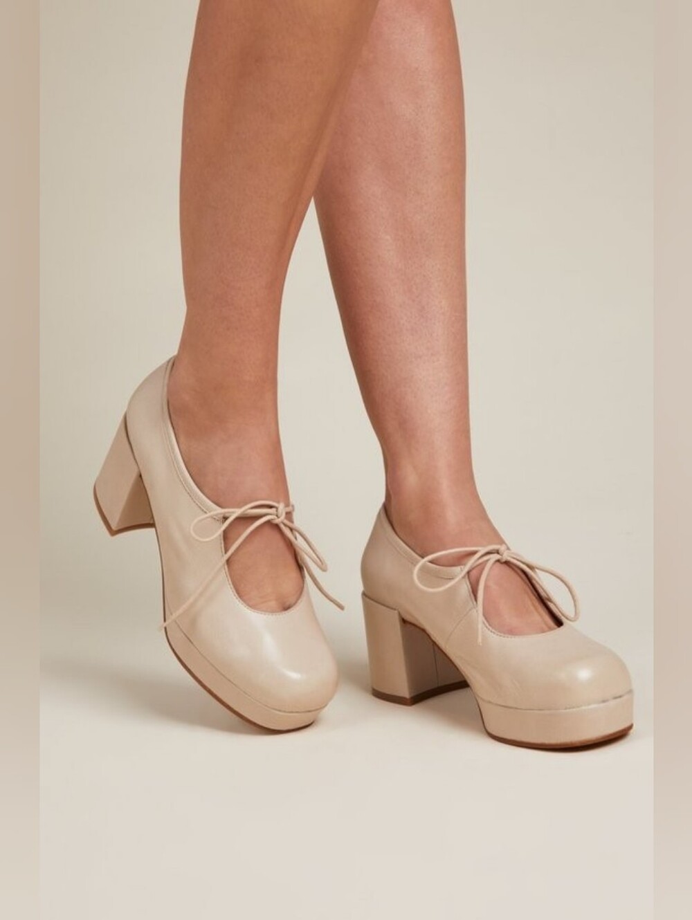 Intentionally Blank serif clouds ballet platform heels, 39